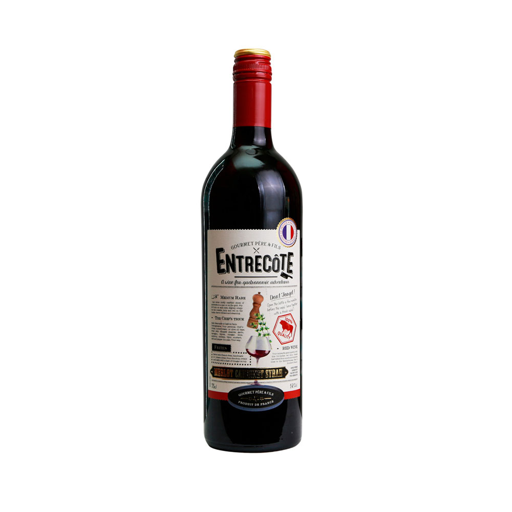 Вино Entrecote Merlot Cabernet Sauvignon красное сухое 0.75L