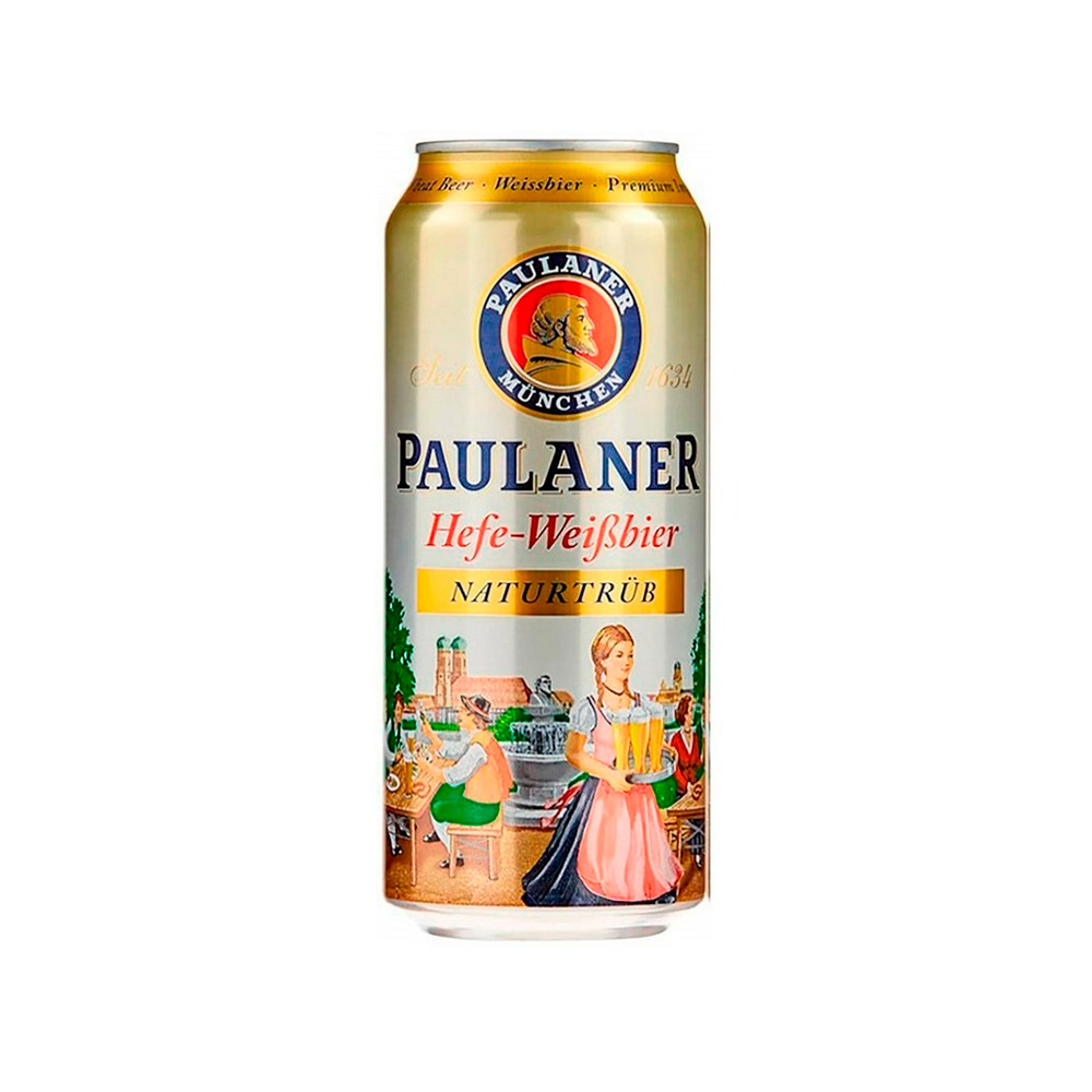 Пиво Paulaner Weissbier Dunkel 0.5L ж/б